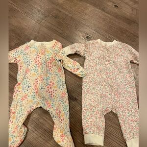 Two girl floral onesies